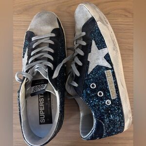Limited edition Golden goose superstar navy sequin sneakers